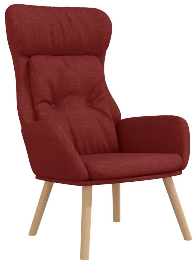 Poltrona Kai de Descanso em Tecido - Vermelho Tinto - Design Nórdico