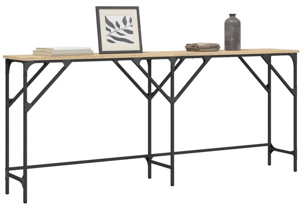 vidaXL Mesa consola 180x29x75 cm derivados de madeira carvalho sonoma