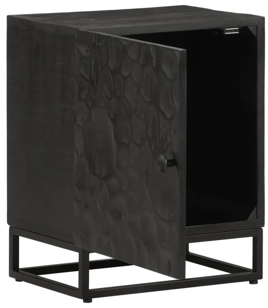 Mesa de cabeceira 40x30x50 cm mangueira maciça/ferro preto