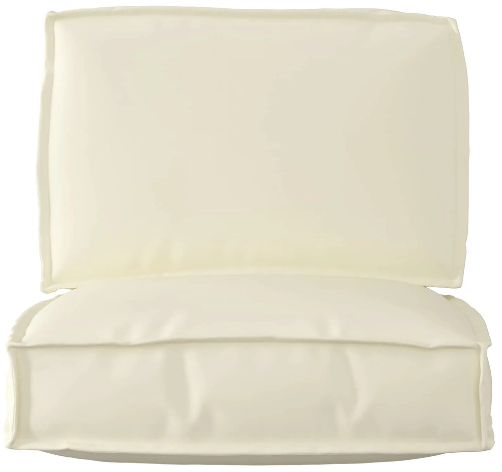 vidaXL Conjunto de Almofadas para Palete 2 pcs Creme Tecido Oxford