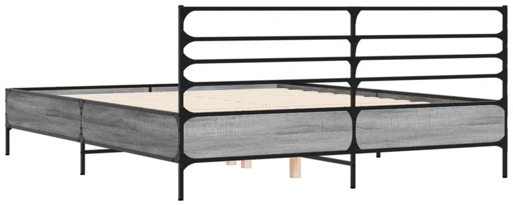 Estrutura de cama 150x200 cm derivados madeira/metal