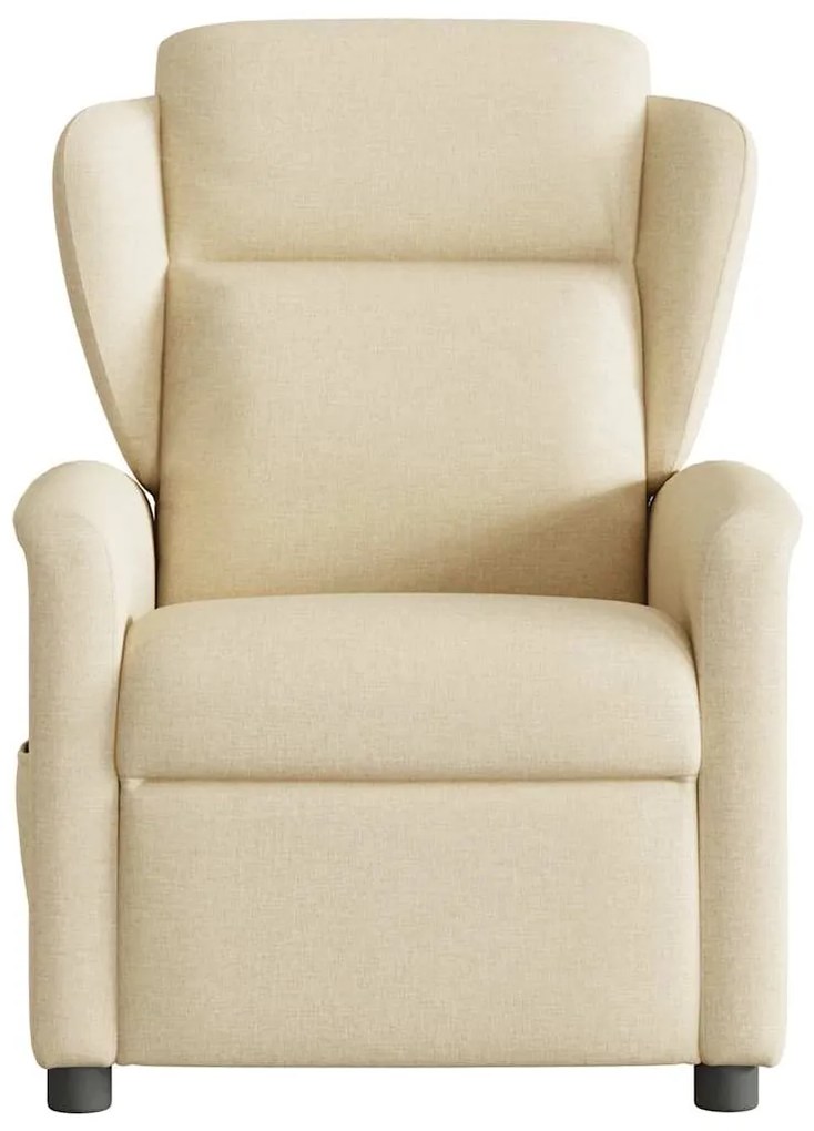 Poltrona de massagens reclinável tecido cor creme