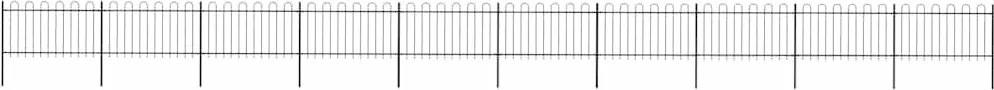 vidaXL Cerca de jardim com arco superior em aço 1781,5x100 cm preta