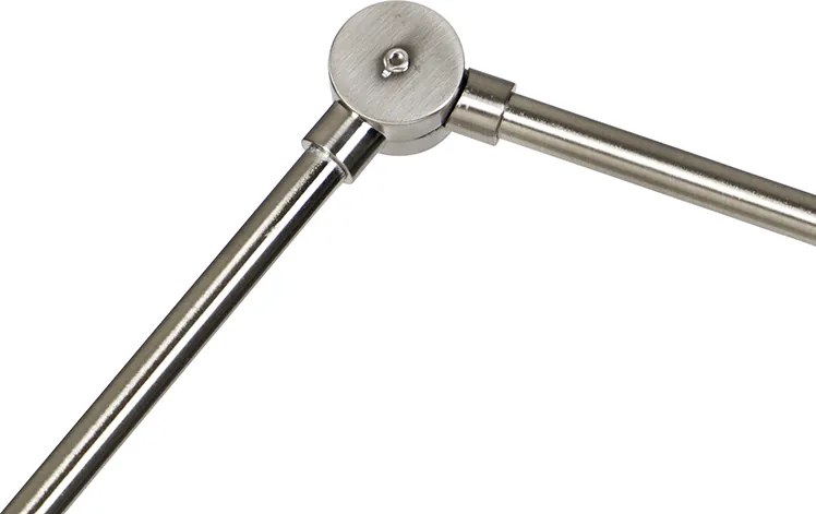 Candeeiro de Pé em Aço Ajustável com Abajur Preto 50cm - Editor