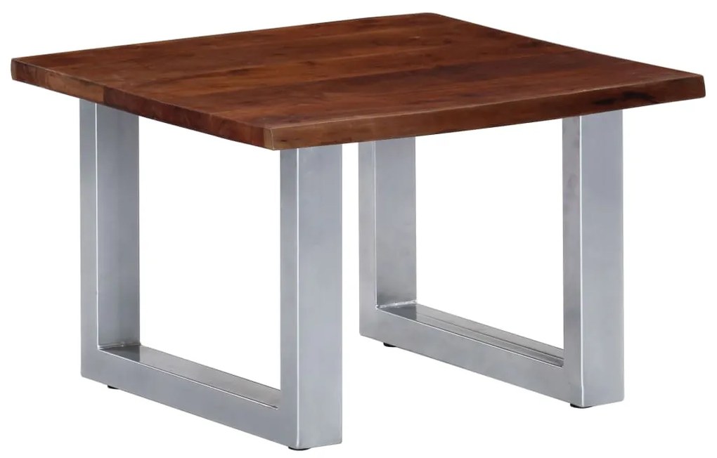 Mesa de centro com arestas vivas 60x60x40 cm acácia maciça