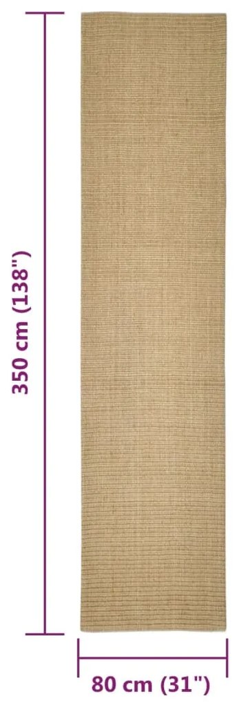 Tapete de sisal para poste arranhador 80x350 cm