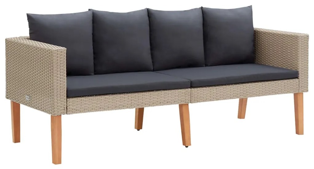 Conjunto Lounge de Jardim Connor - 2 Sofás e Mesa de Centro - Bege e C