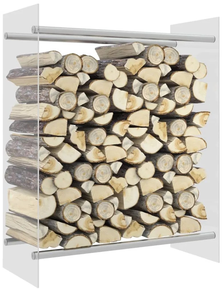 Suporte para lenha 80x35x100 cm vidro temperado transparente