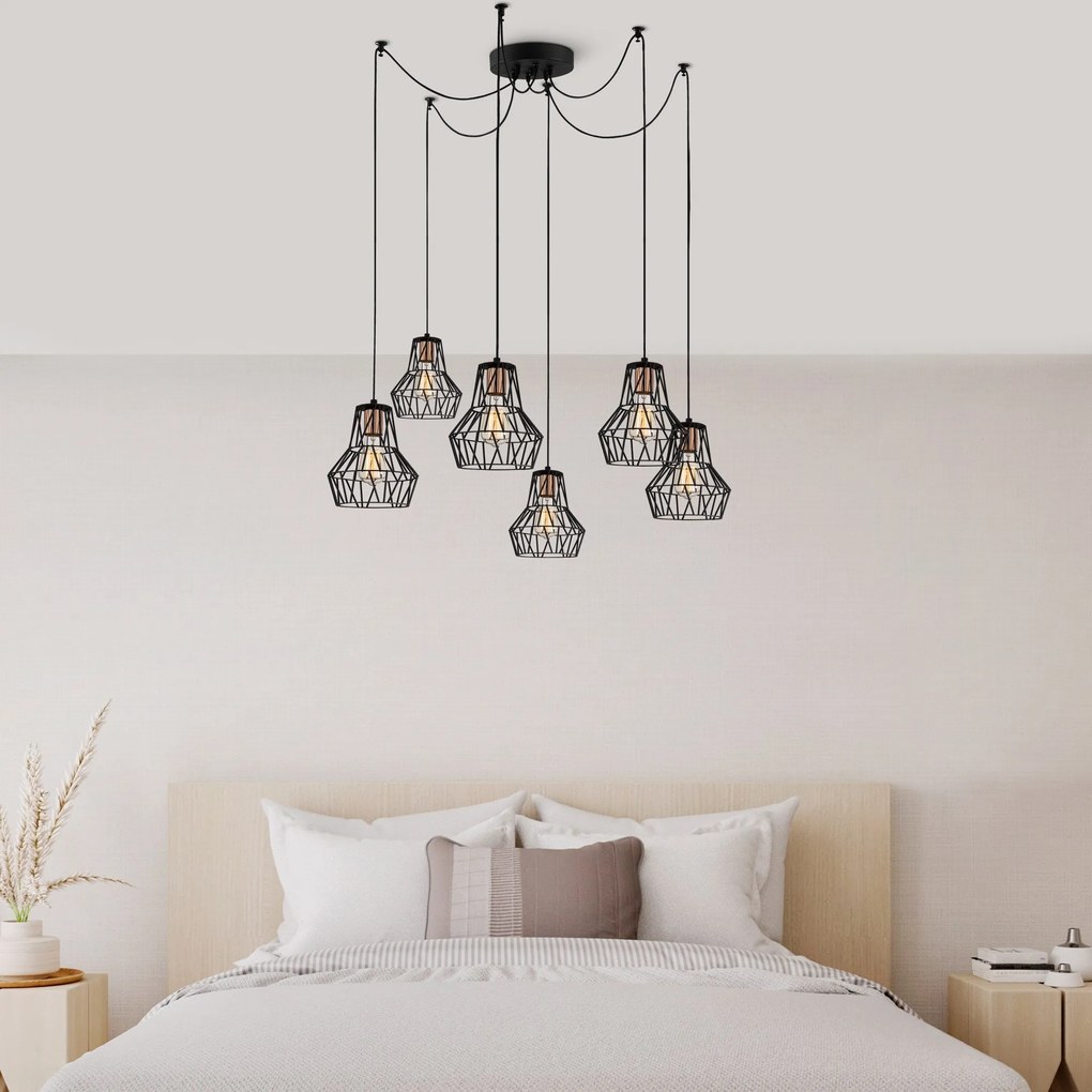 Chandelier Tortum – Preto – 140 cm