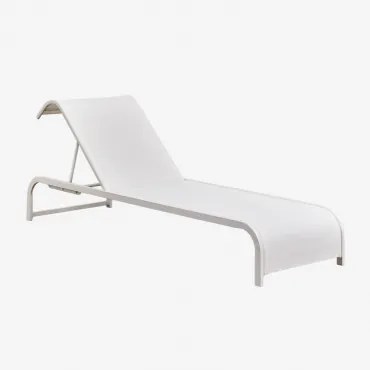 Espreguiçadeira Reclinável Em Aço Marietta Gardénia Branco - Sklum