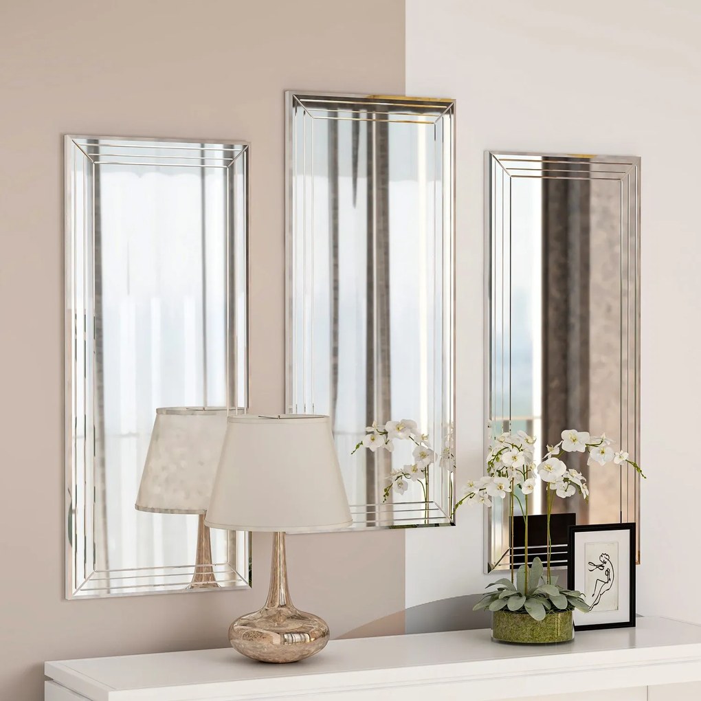 Conjunto de Espelhos Decorativos Mini Neom – Transparente – 30 cm x 70