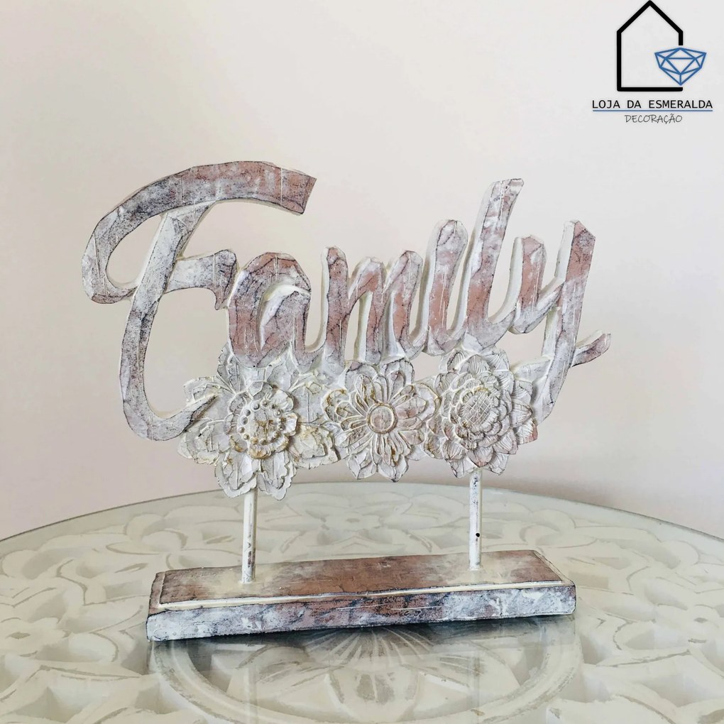Placa Family | Flowers | 25x5x21CM
