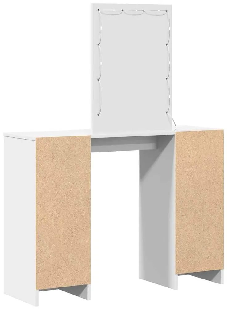 Mesa de Maquagem com Luzes LED Branca 102x33x135 cm