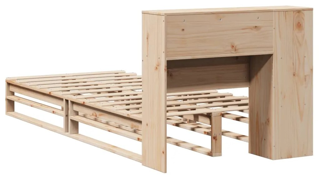 Cama com estante sem colchão 90x190 cm madeira maciça