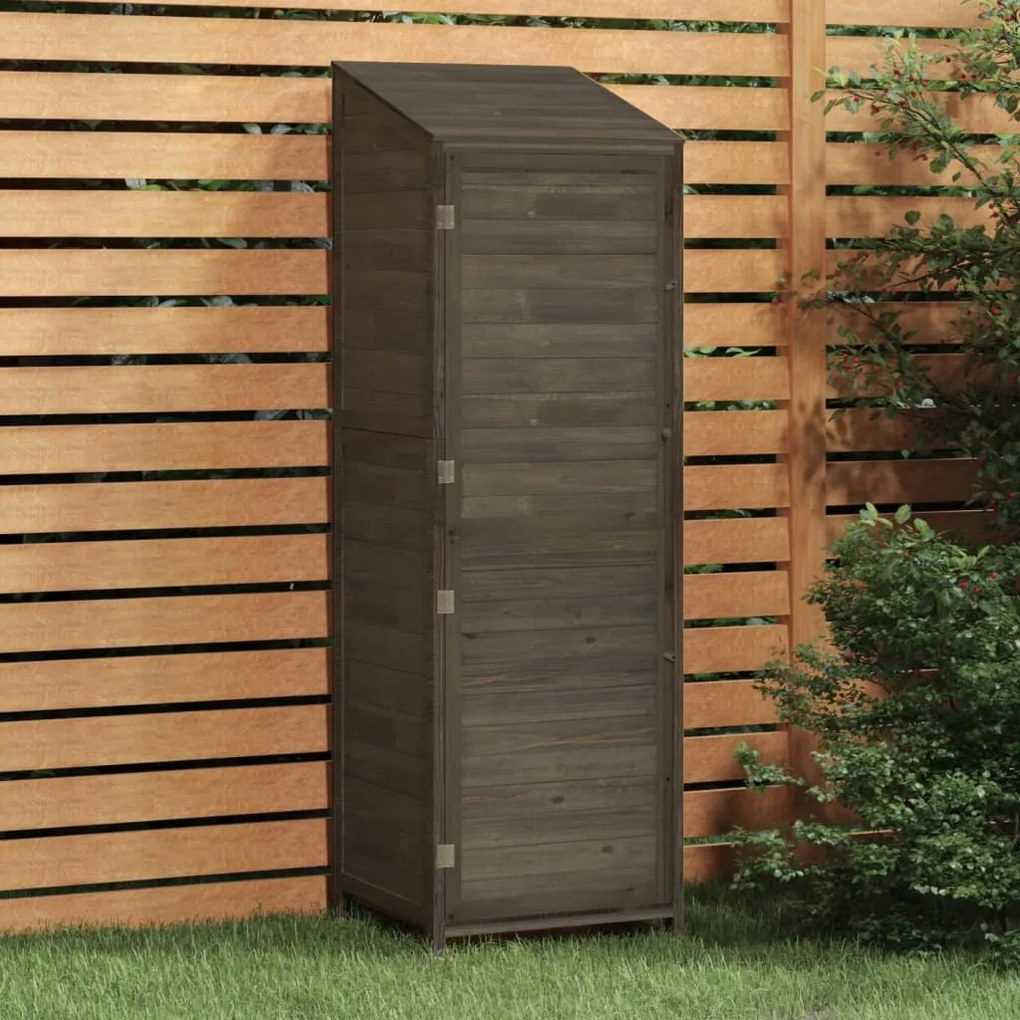152188 vidaXL Abrigo de jardim55x52x174,5cm madeira de abeto maciça antracite