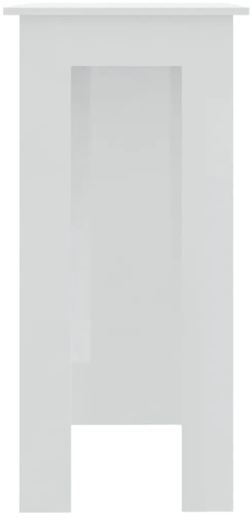 Mesa de bar + prateleiras derivados de madeira branco brilhante