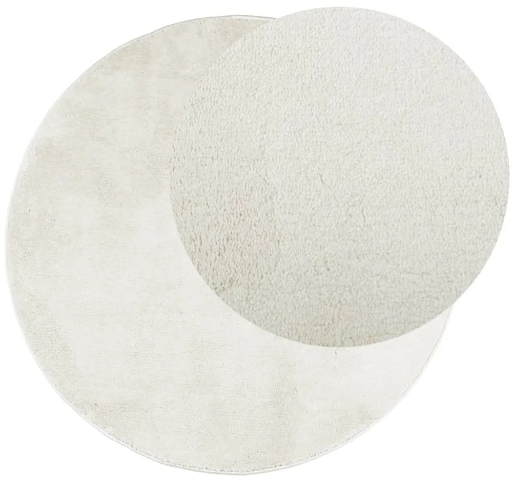 Tapete de pelo curto OVIEDO Ø 80 cm creme