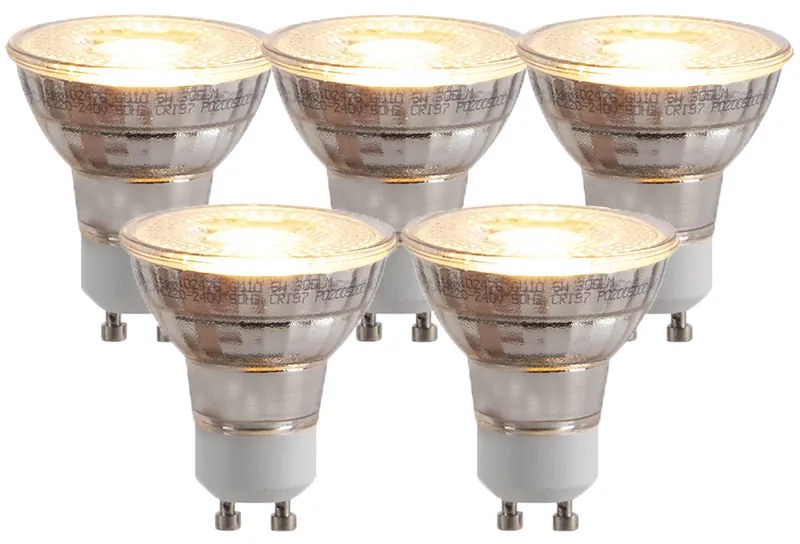 Conjunto de 5 lâmpadas LED GU10 regulável -3-intensidade 2000-2700K 5W