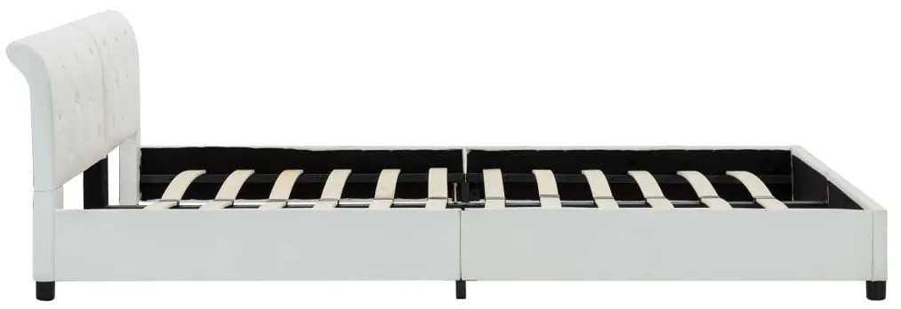 Estrutura de cama 160x200 cm couro artificial branco