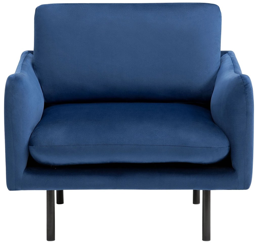 Poltrona em veludo azul escuro VINTERBRO Beliani