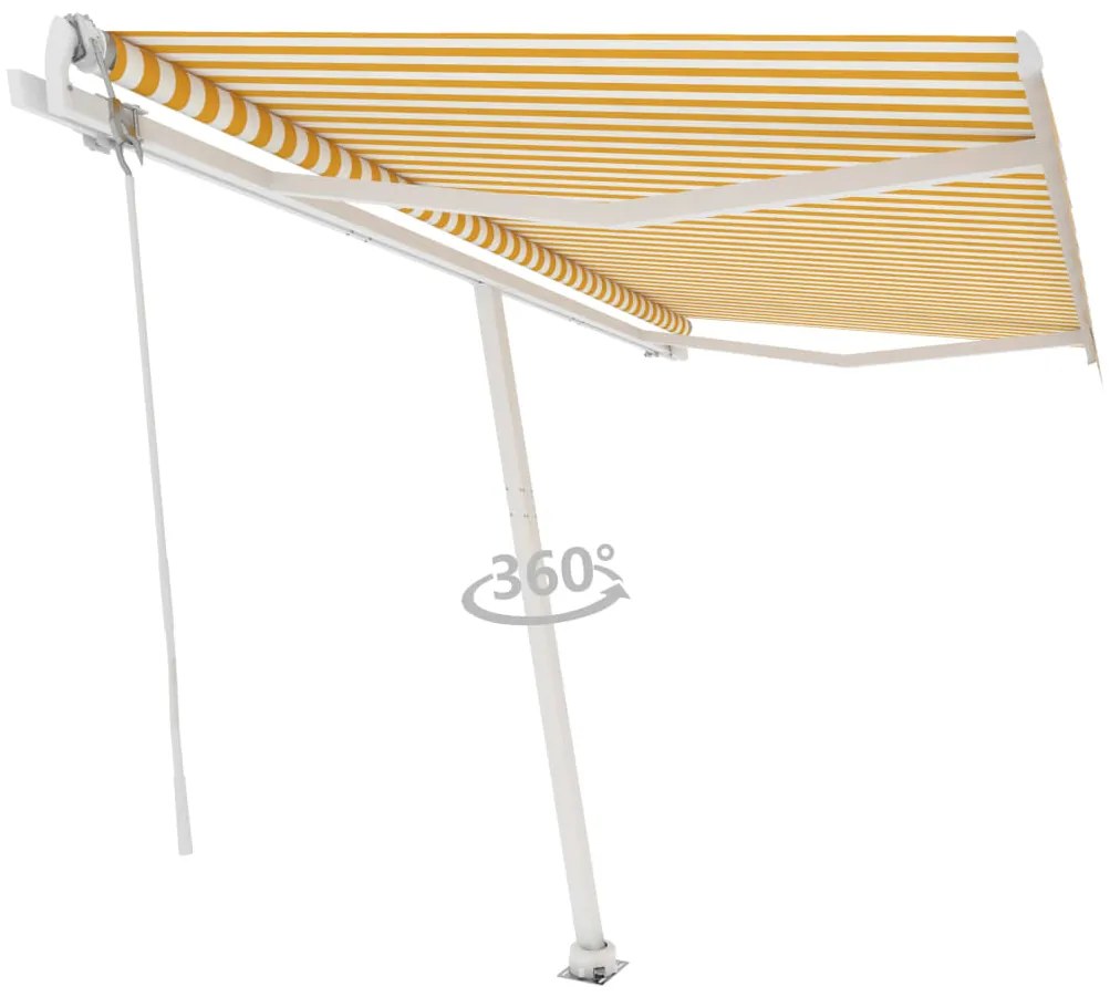 Toldo automático independente 400x350 cm amarelo e branco