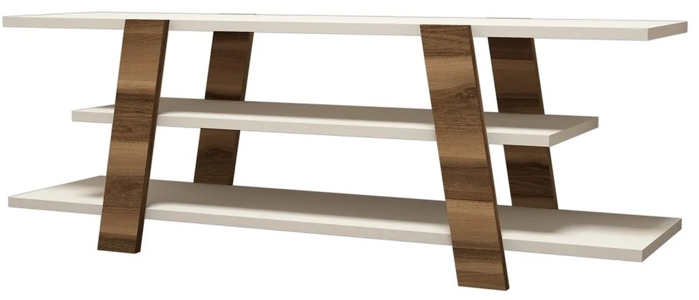 ****  
Móvel TV Flower – Nogueira e Creme – 120x42x33,6 cm

**