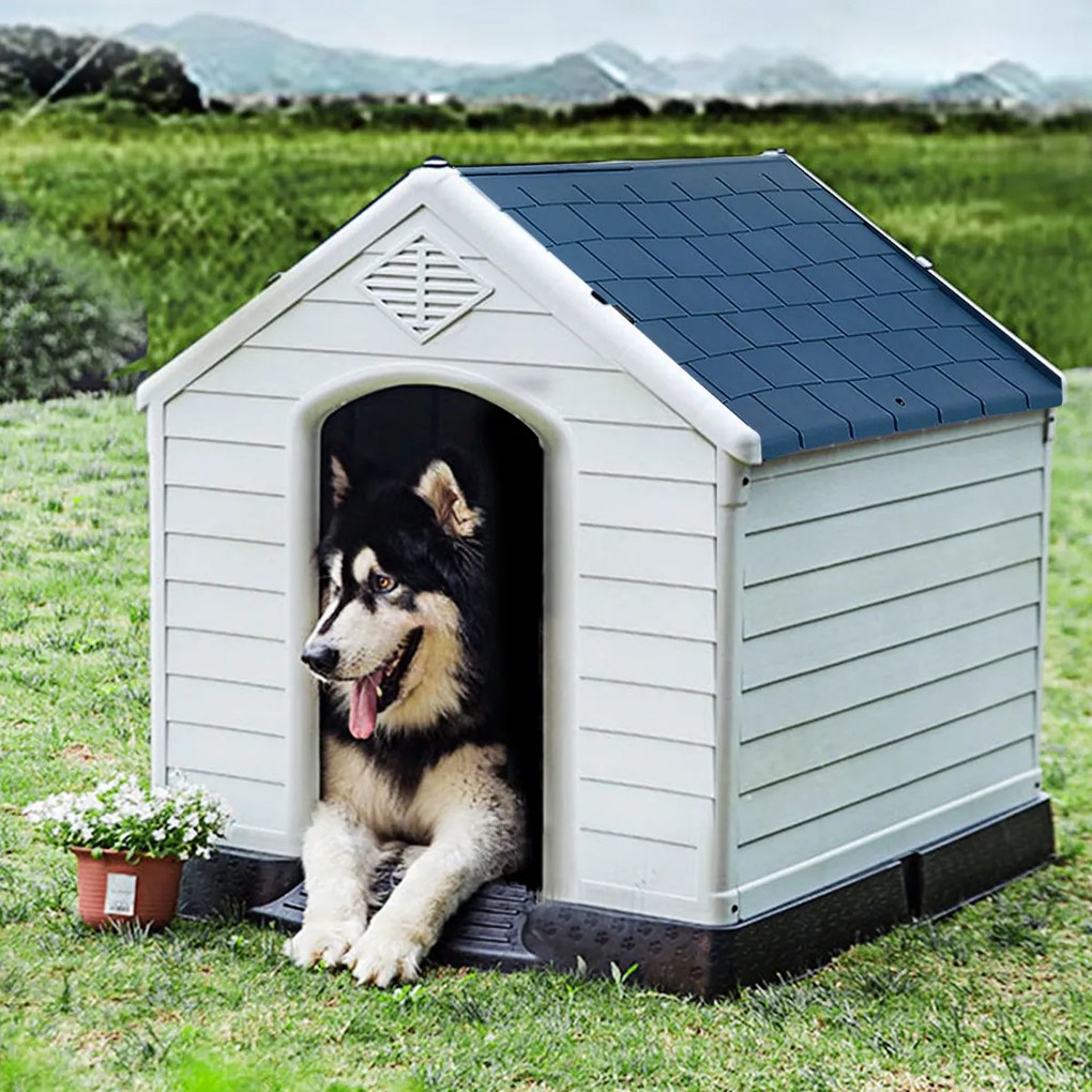 Casinha de cachorro para cães pequenos, de plástico à prova d'água com piso elevado-S