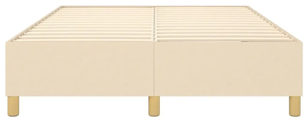 Estrutura de cama sem colchão 140x200 cm tecido cor creme