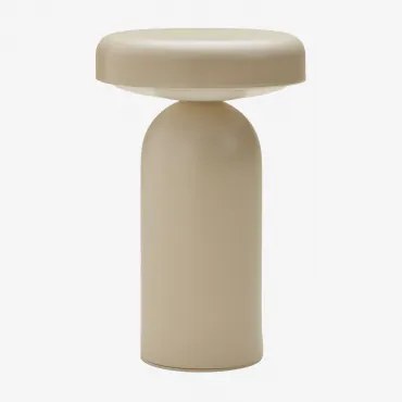 Lâmpada De Mesa Led Sem Fios Em Ferro Akita Tapioca Bege - Sklum