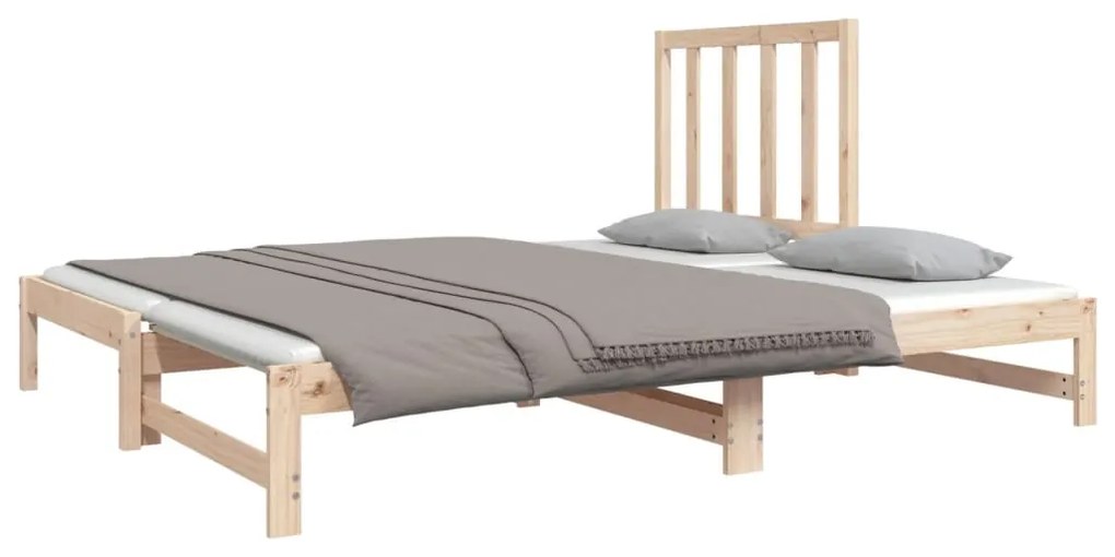 Estrutura sofá-cama de puxar 2x(90x190) cm pinho maciço