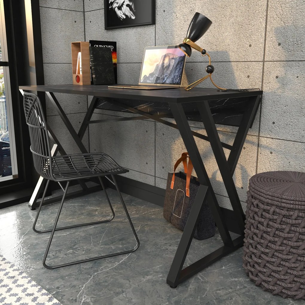Secretária de Estudo Gyza – Preto – 120x60x75 cm
