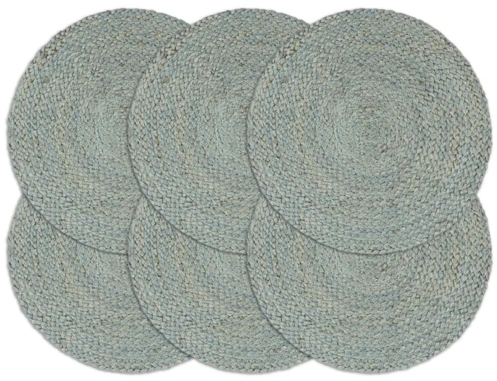 Individuais mesa 6 pcs juta liso 38 cm redondo verde azeitona