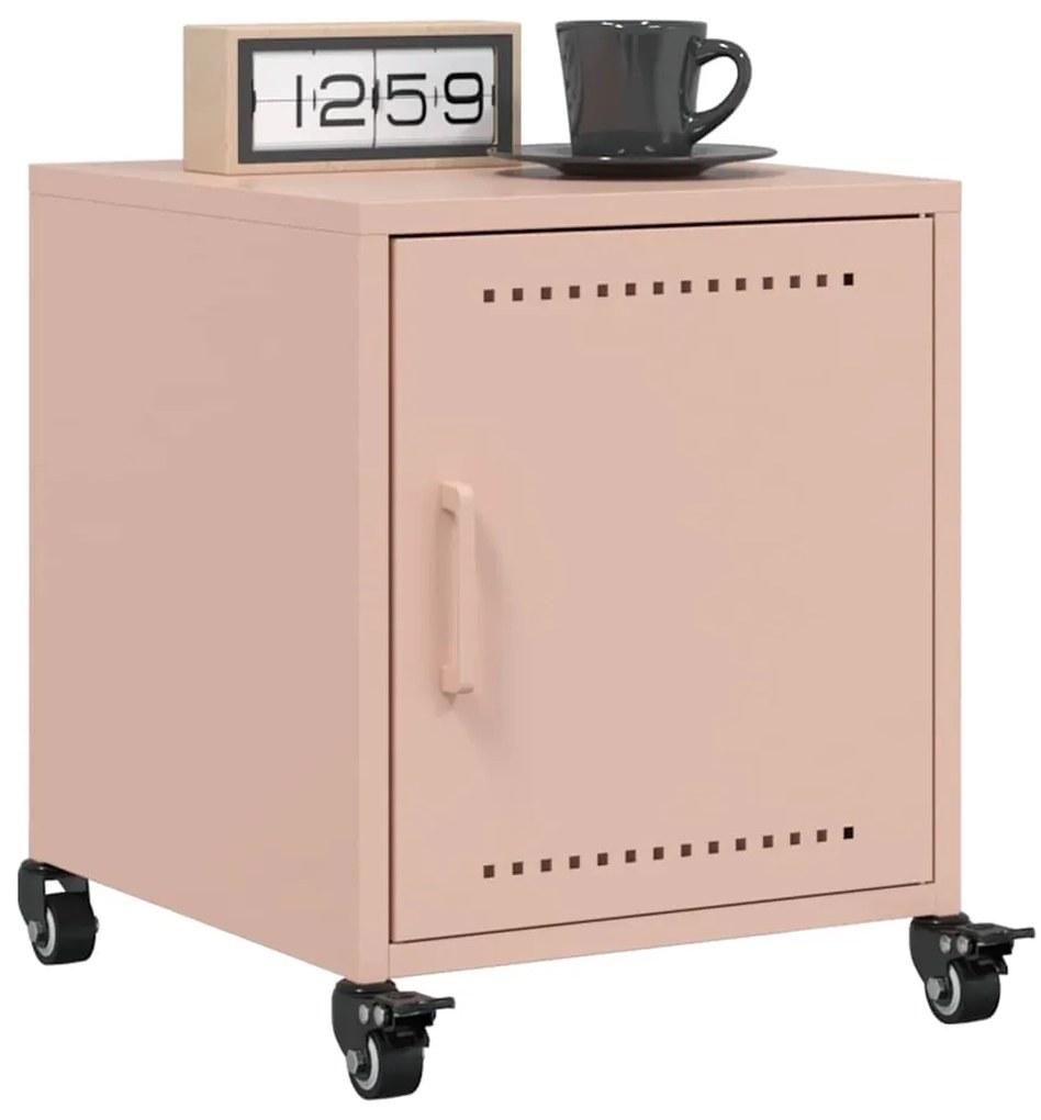 Mesa de cabeceira 36x38,5x43,5 cm aço rosa