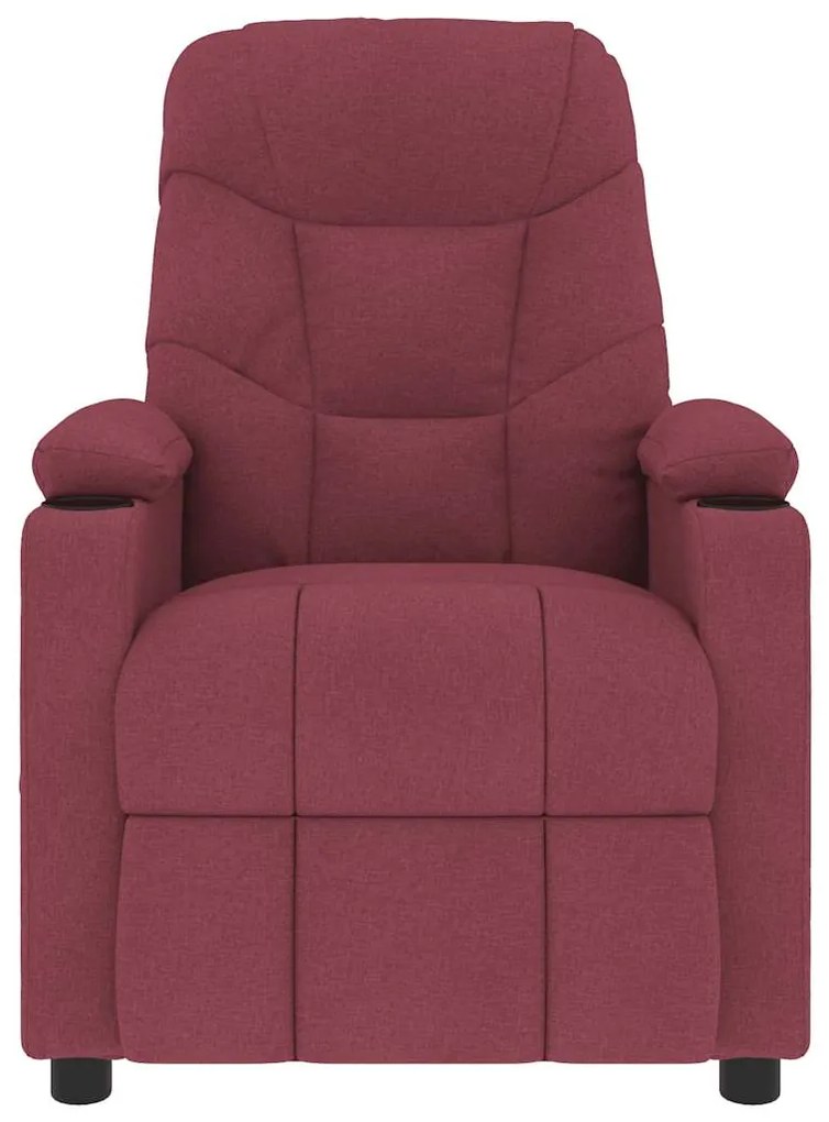 Poltrona de massagens elétrica reclinável tecido vermelho tinto