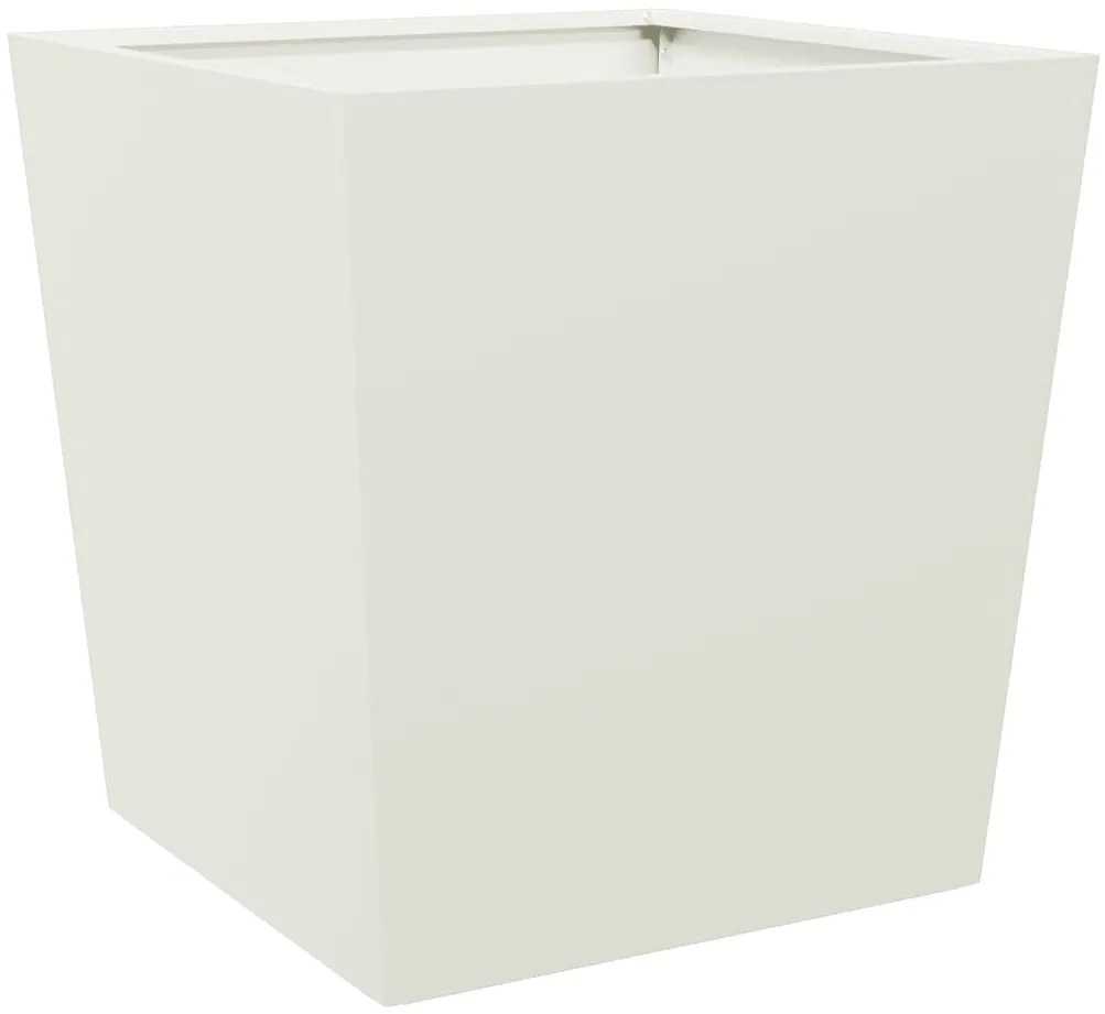 Vaso/floreira de jardim 2 pcs 50x50x50 cm aço branco