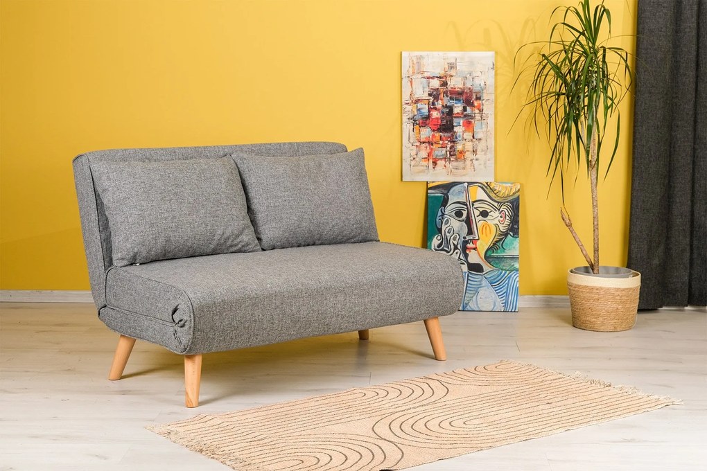 Sofá-Cama 2 Lugares Folde – Cinzento Claro – 120 x 79 x 80 cm