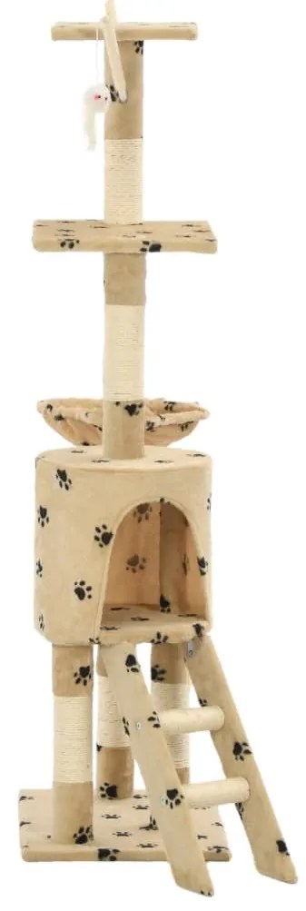 Árvore para gatos c/postes arranhadores sisal 138 cm bege