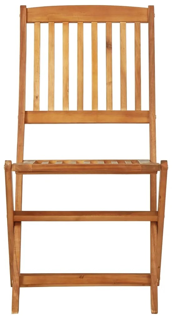 3 pcs conjunto jantar dobrável p/ jardim madeira acácia maciça