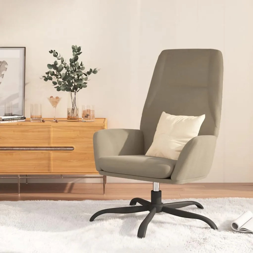 vidaXL Cadeira de descanso camurça artificial cinzento-claro