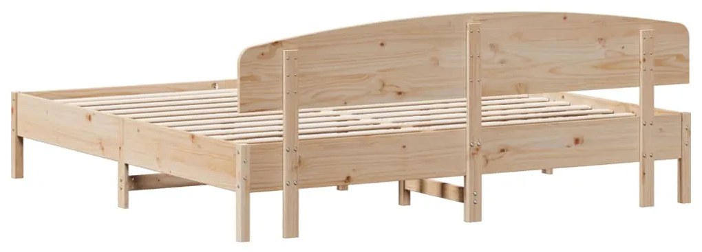 Cama sem colchão 200x200 cm madeira de pinho maciça