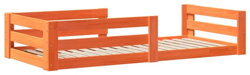 Cama sem colchão 70x140 cm madeira de pinho maciça castanho-mel