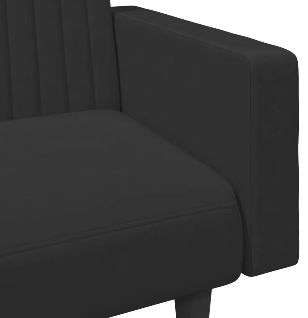 2 pcs conjunto de sofás veludo preto