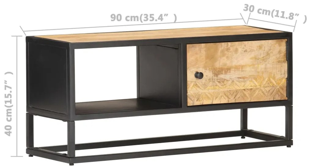 Móvel de TV c/ porta esculpida 90x30x40 cm mangueira áspera