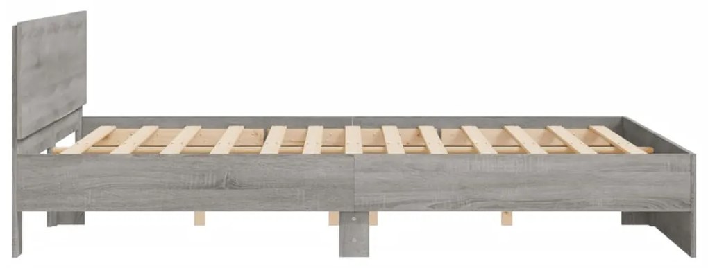 Estrutura cama com cabeceira 180x200 cm cinzento sonoma
