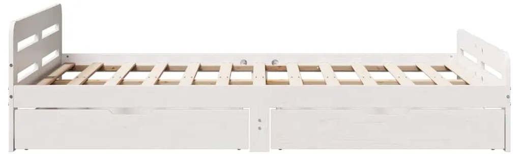 Cama sem colchão 135x190 cm madeira de pinho maciça branco