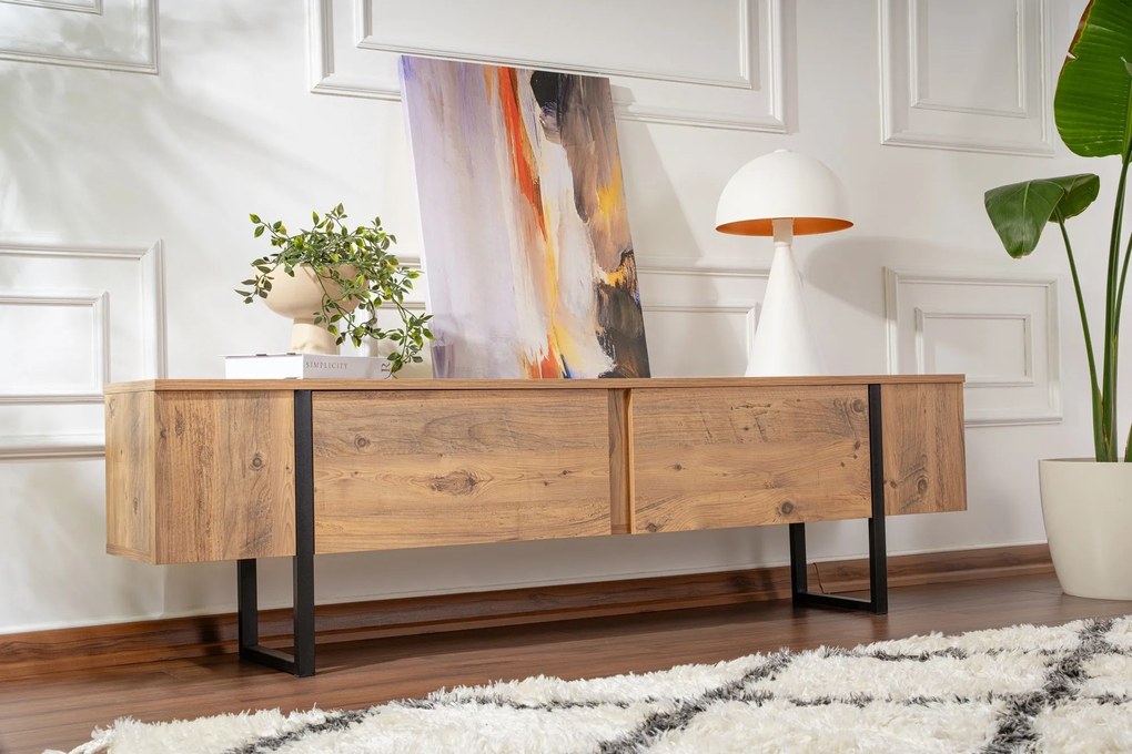Móvel para TV Serenity – Pinho Atlântico e Preto – 180 cm x 50 cm x 29
