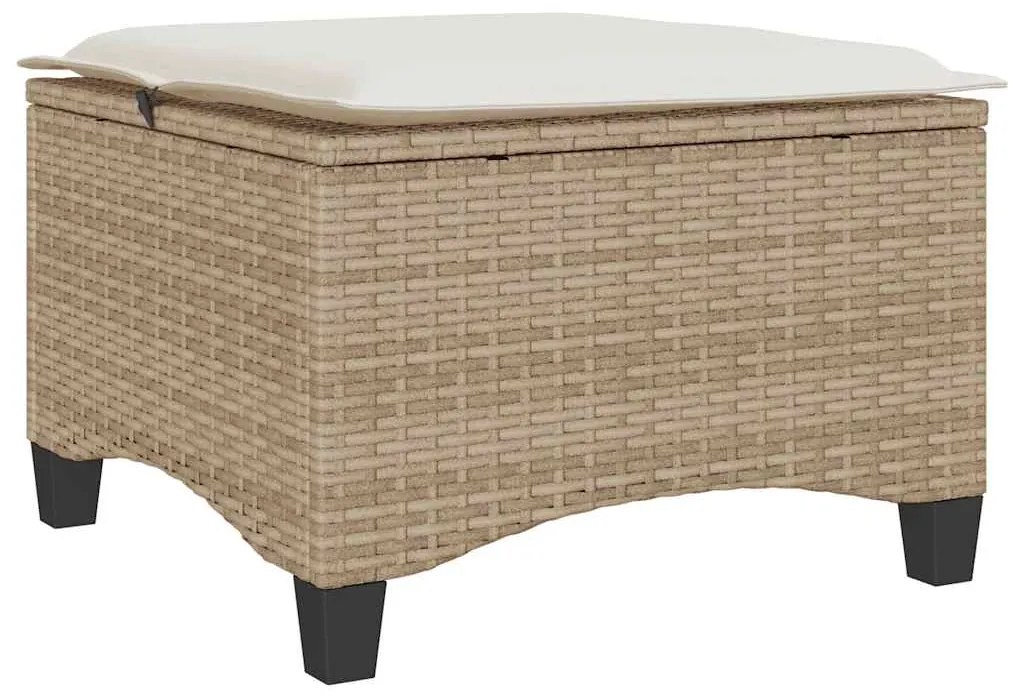 Bancos de jardim com almofadas 2 unid 55x55x36 cm vime PE bege