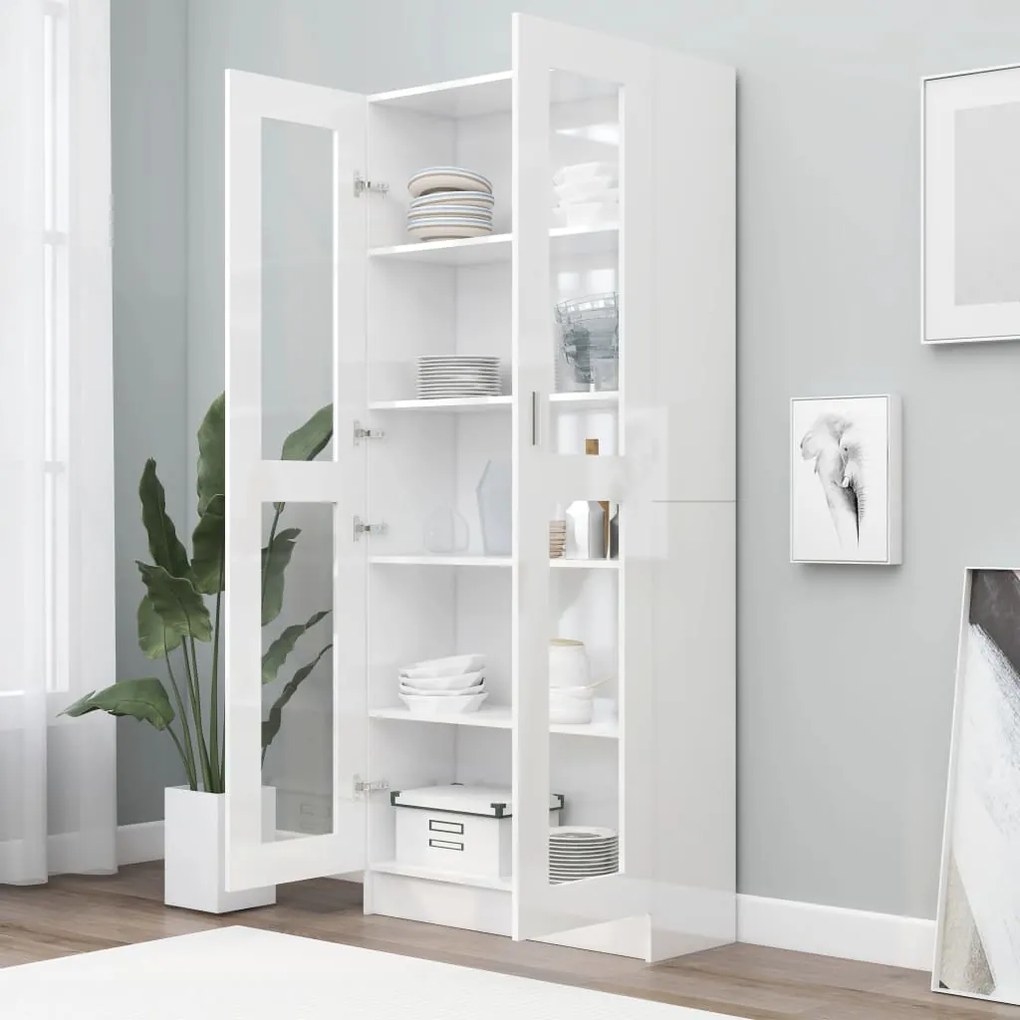 Vitrine Real de 185cm - Branco Brilhante - Design Moderno