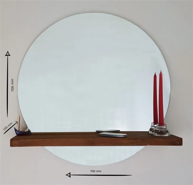 Espelho SUNSET – Nogueira – 70x70 cm