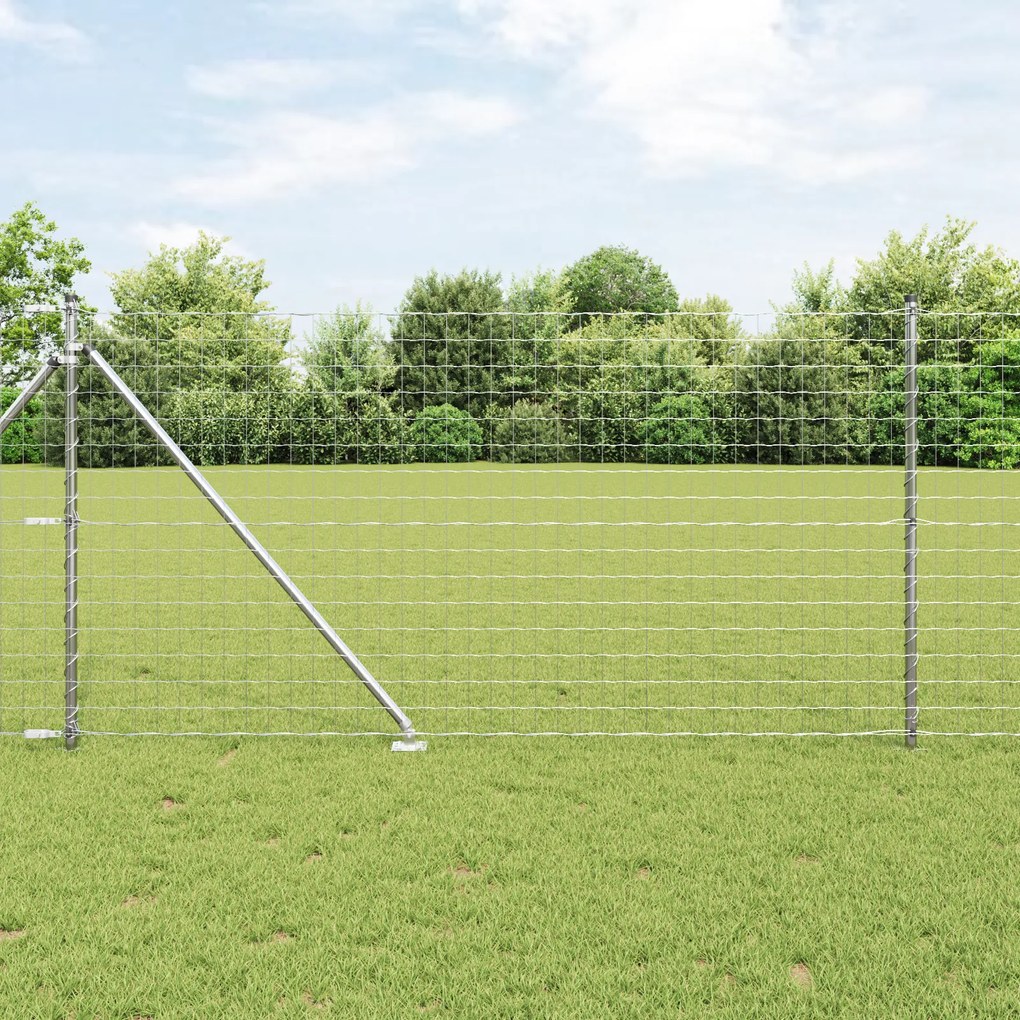 Cerca Euro com 7 Postes de Ponta 1x10 m Aço Galvanizado